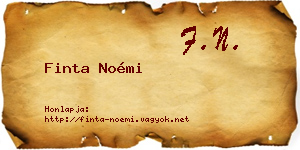 Finta Noémi névjegykártya